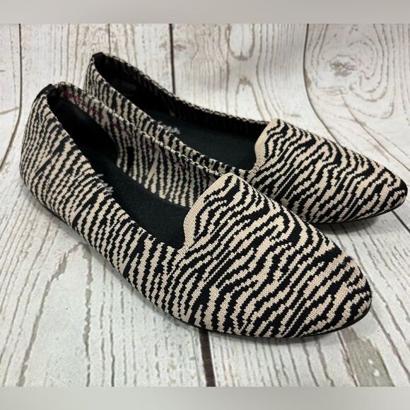 Skechers CLEO Knitty Zebra Natural Black Women's Ballet Flats Slip On Shoes - Picture 9 of 9